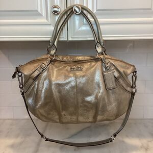 Coach Bag Purse Handbag Leather Madison Sophia Metallic Satchel Shoulder Bag HTF